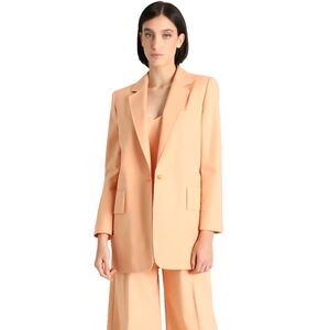 Max Mara Marsala Cotton & Gabardine Blazer - Size 0